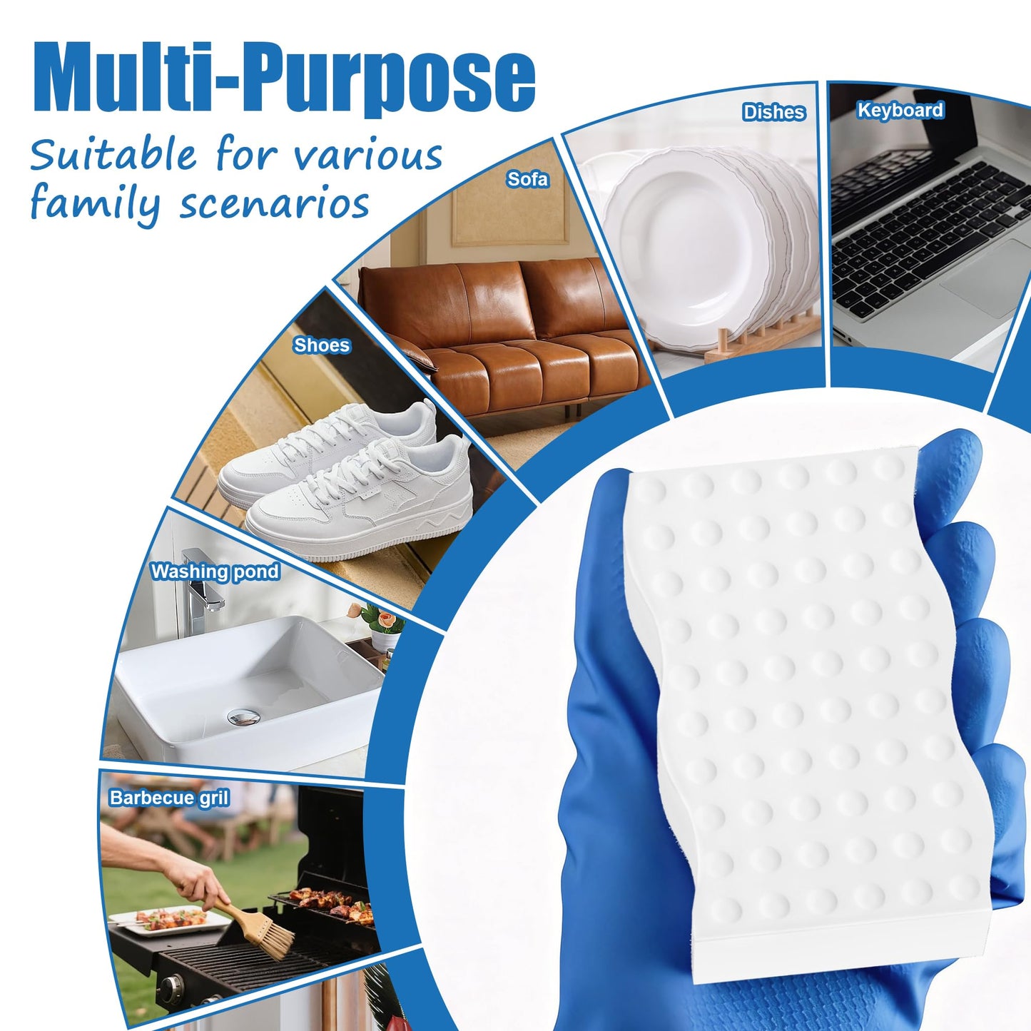 20 Pack Magic Sponges Cleaning Eraser, 2X Density Melamine Sponge,Cleaning Pad for Bathroom,Kitchen,Dish,Furniture, Floor,Wall,Shoe,Cleaner, Non-Scratch Scrub Foam (20)