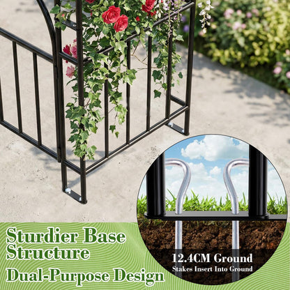 Kinchoix 7FT Garden Arch Arbor Heavy Duty Metal Arbour Archway Garden Arch Trellis for Climbing Plants Outdoor