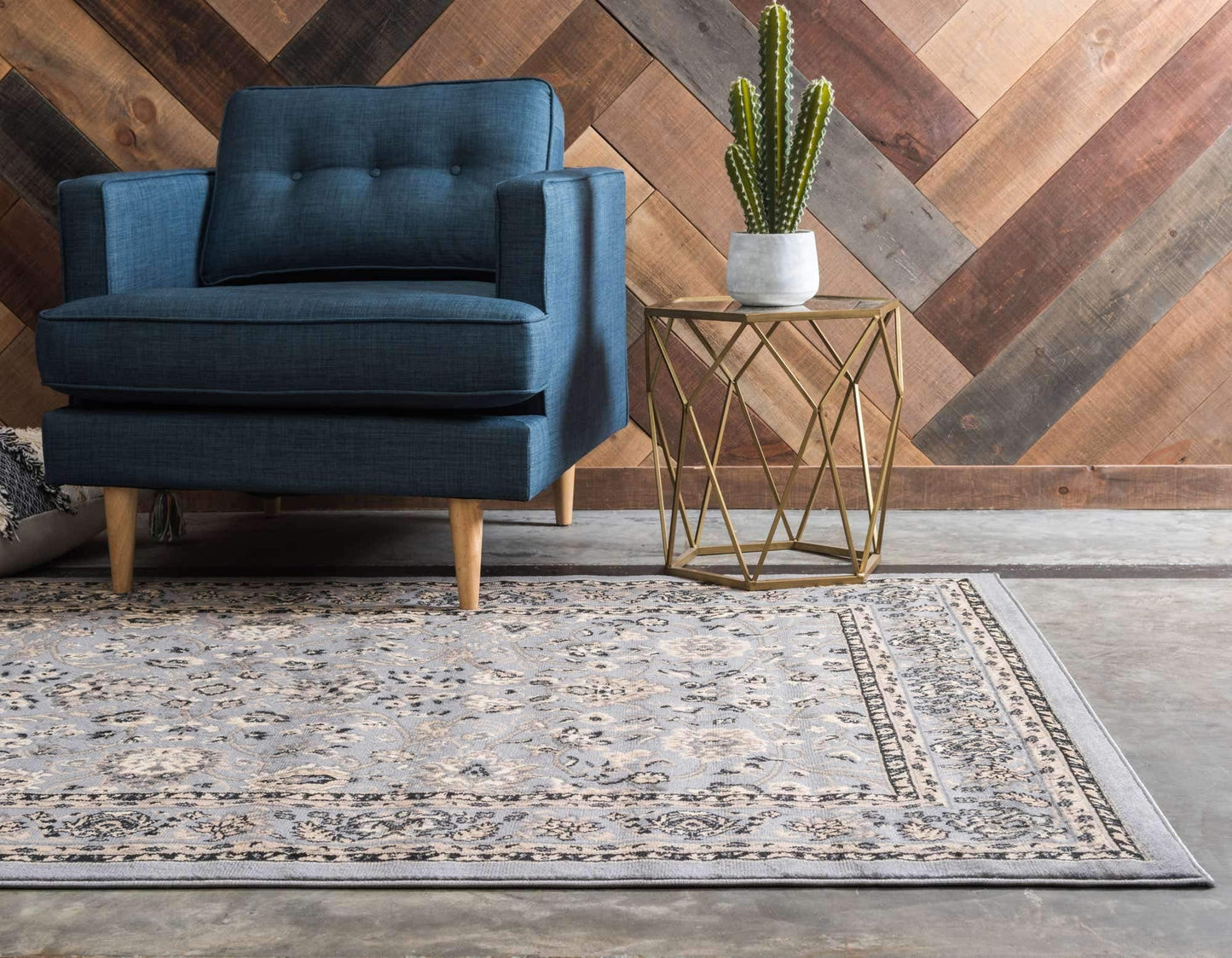 Unique Loom Sialk Hill Collection Area Rug - Washington (9' 10" x 13' 1" Rectangle Gray/Black)