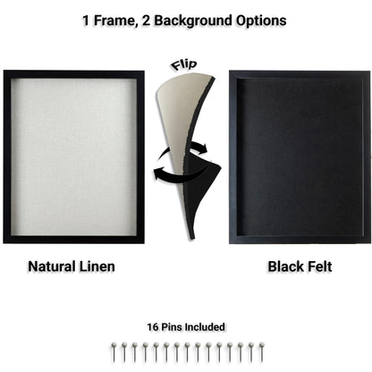 Caesar Home Shadow Box Display Frame with 2 Backgrounds and UV Protection, Multiple Sizes (16x20)