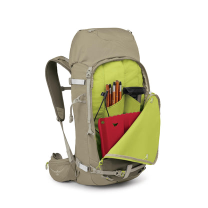 Osprey Soelden 45L Ski and Snowboard Backpack - High-Volume Backcountry Snow Pack for Men - Hut Trip Ready - Helmet Carry - Made with 100% Recycled Nylon, Olive Tan