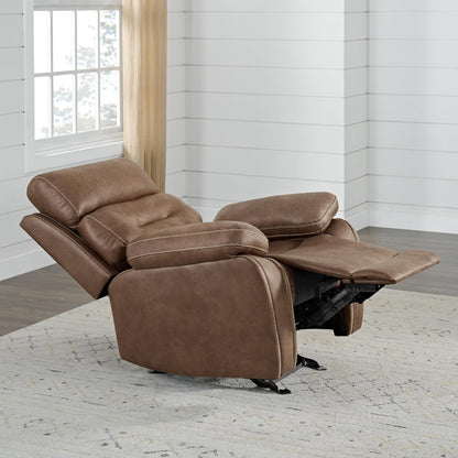 KISLOT Leather Recliner Chair Manual Sofa Rocker for Adults with Overstuffed Arm for Living Room Bedroom Home Theater Seating