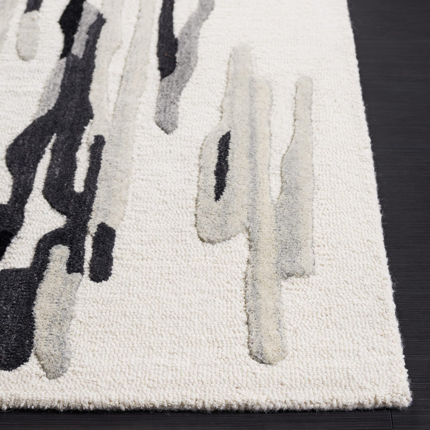 SAFAVIEH Area Rug 8x10 - Rodeo Drive Collection - Large - Ivory & Black, Handmade Wool, Mid-Century Modern Design, Ideal for Living Room, Bedroom, Office, Dining Space (RD858Z)