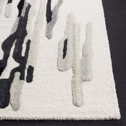 SAFAVIEH Area Rug 8x10 - Rodeo Drive Collection - Large - Ivory & Black, Handmade Wool, Mid-Century Modern Design, Ideal for Living Room, Bedroom, Office, Dining Space (RD858Z)