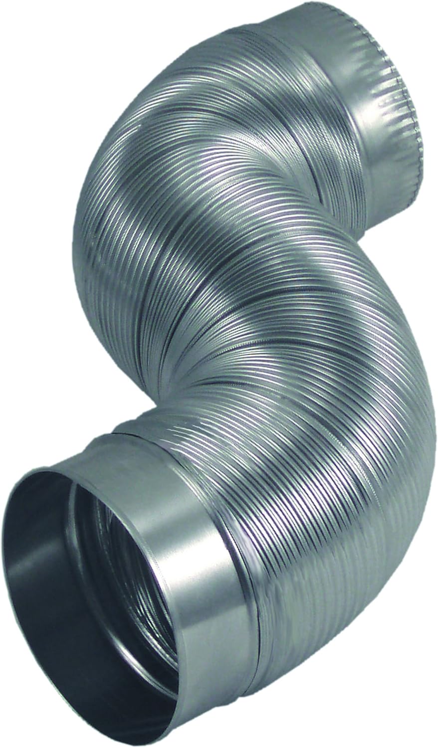 Semi Rigid Aluminum Duct Deflecto with Attached Connectors, Silver, 4" x 24" (MAC36024/6)