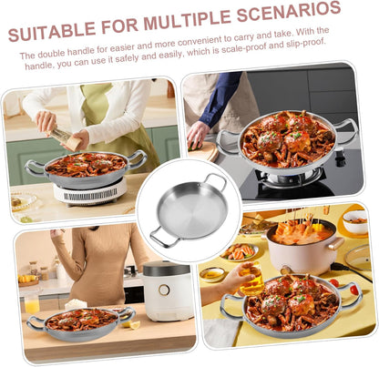 Stainless Steel Griddle, Large Pot for Cooking Korean Pan, Small Pots for Ramen, Hot Pot, Home Cooking