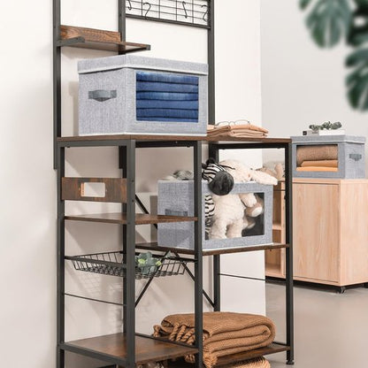 Homsorout Fabric Storage Bins - 3-Pack Foldable Storage Cubes with Lids for Home & Office Organization