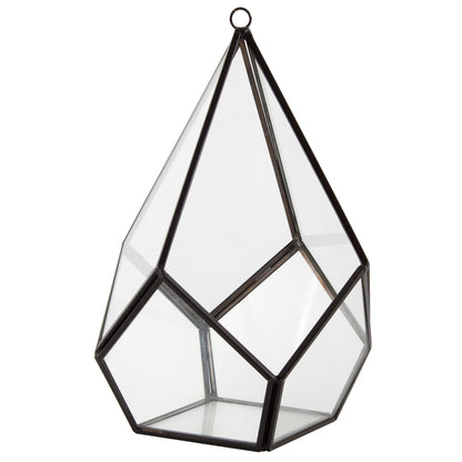 D'Eco Glass Teardrop Centerpiece (6x6x7)- Tabletop or Hanging Planter Terrarium- Spring Home & Wedding Decor- Fill with Succulents, Cacti, Air Plants, Moss, Flowers for Plant Lovers