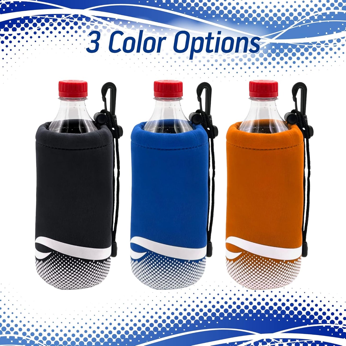 16-20oz Proactive Sports Neoprene Bottle Holder with Drawstring and Bag Clip for Bottles