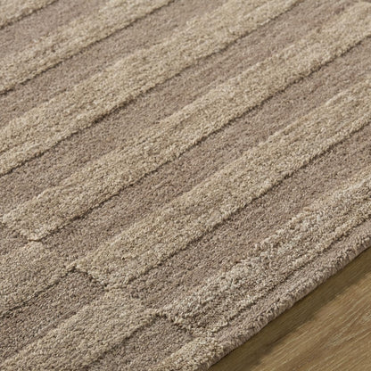 Livabliss x Our PNW Home Area Rugs - 8x10 Idaho Modern Brown Rug for Living Room Bedroom - Large 100% Wool Hand Tufted Beige Sandstorm Carpet for Home Office, Kitchen and Dining Room (8' x 10')