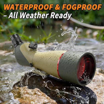 WOSPORTS 25-75x85 Spotting Scopes with Tripod, Carrying Bag, Phone Adapter, HD BAK4 Porro Prism, Waterproof Spotter Scope for Hunting, Target Shooting