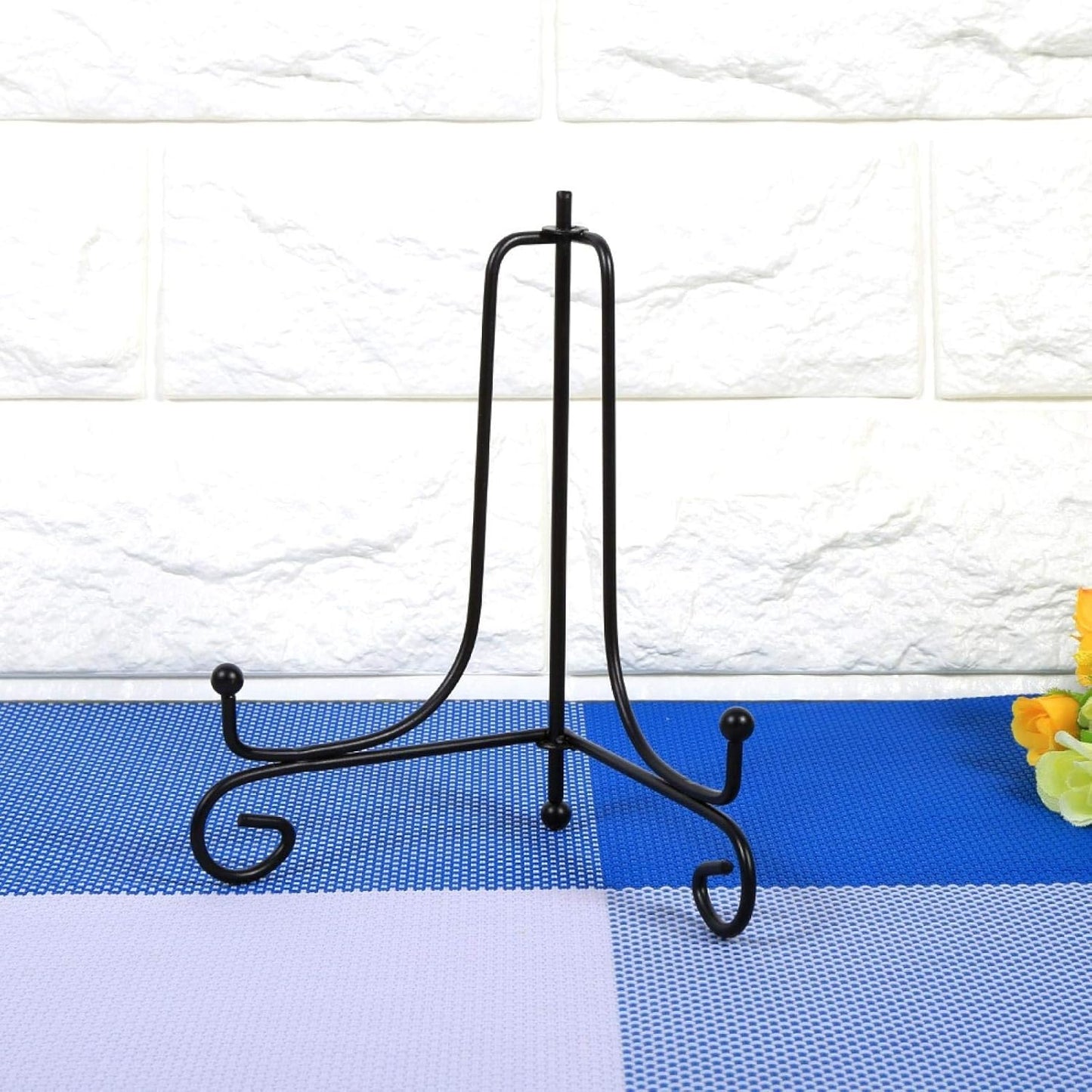 12 Inches Black Iron Plate Stand, Foldable Picture Stand for Display, Photo Stand for Decorative Plates, Frames, Books