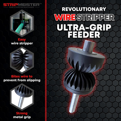 StripMeister Original Wire Stripping Machine & E250 Feeder Replacement - Drill Powered Wire Stripper, Wire Stripper Tool & Ultra-Grip E250 Feeder & Shaft Replacement, Wire Stripping Made Easy (Bundle)