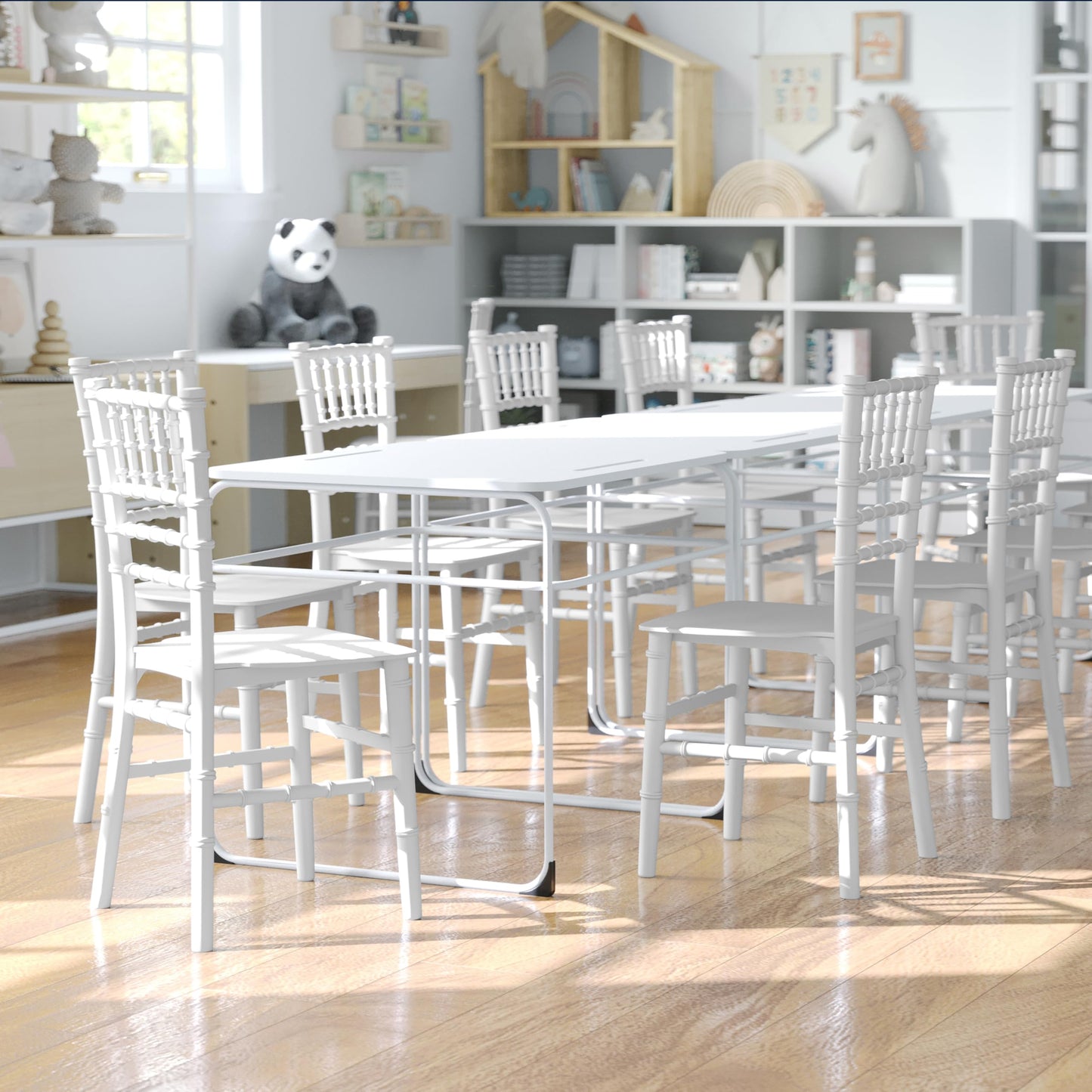 Flash Furniture Hercules Series Children's Resin Event Chairs, Commercial/Residential All Occasion Chairs for Kids, 330 lb. Static Weight Capacity, Set of 10, White