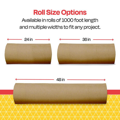 School Smart Butcher Kraft Paper Roll, 40 lb, 36 Inches x 1000 Feet, Brown - 085445