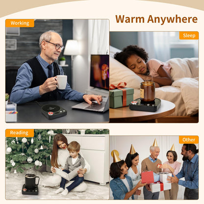 VOBAGA Coffee Mug Warmer with Smart Memory System & 9-Temperature Setting, Coffee Cup Warmer with Customize Timer & Precise Minute Timing, Suitable for Work, Reading, Sleeping