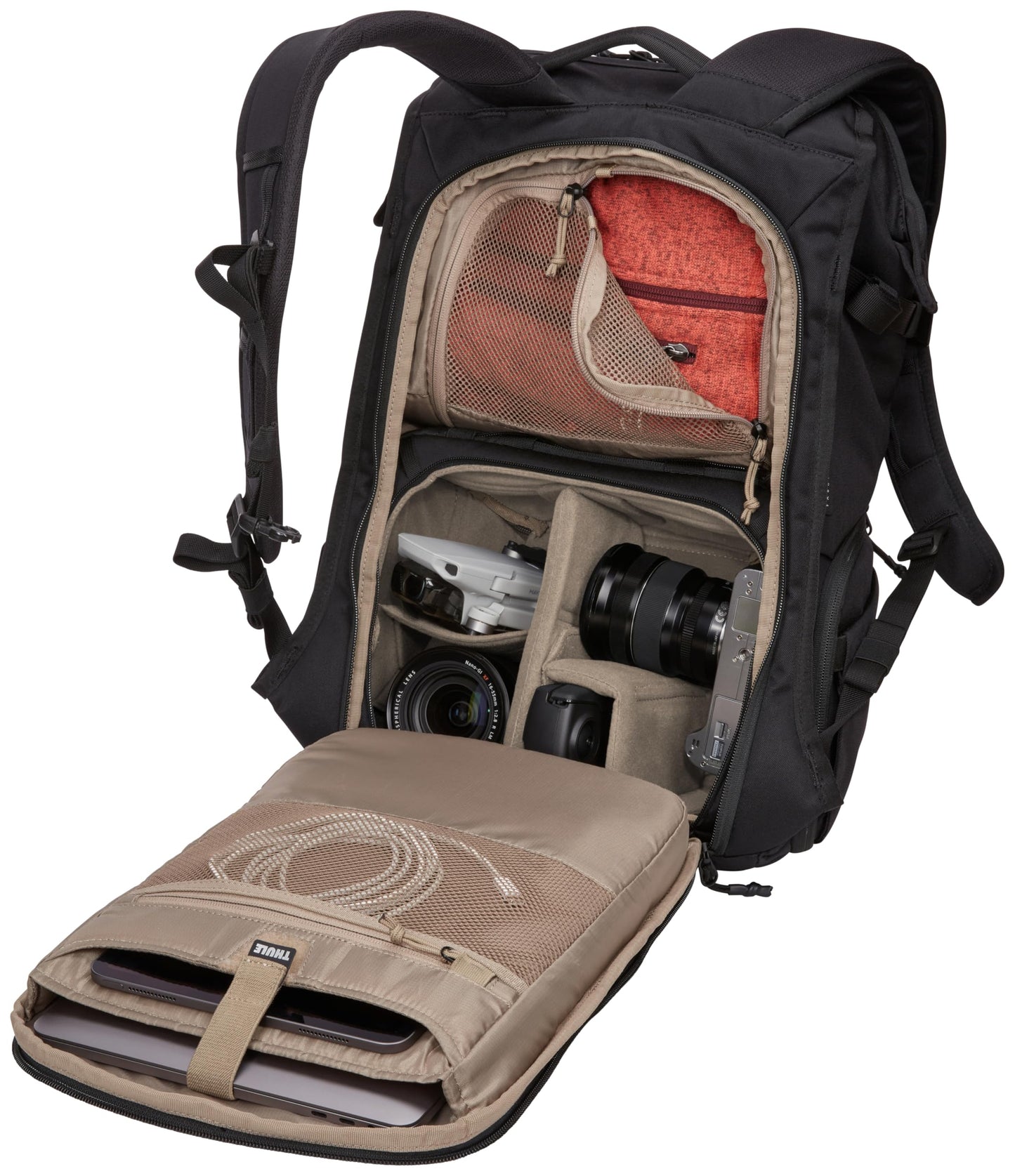 Thule Covert Camera Backpack 24L, Modular Internal Organization, Fits 14" Laptop & 11" Tablet, Includes Padded Shoulder Bag