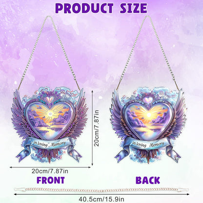 DOMROM Diamond Art Hanging Kits for Adults, Heart Special Shaped Diamond Painting, Gem Art Suncatchers Ornament, Rhinestone Decor for Home Garden Window Wall Decor