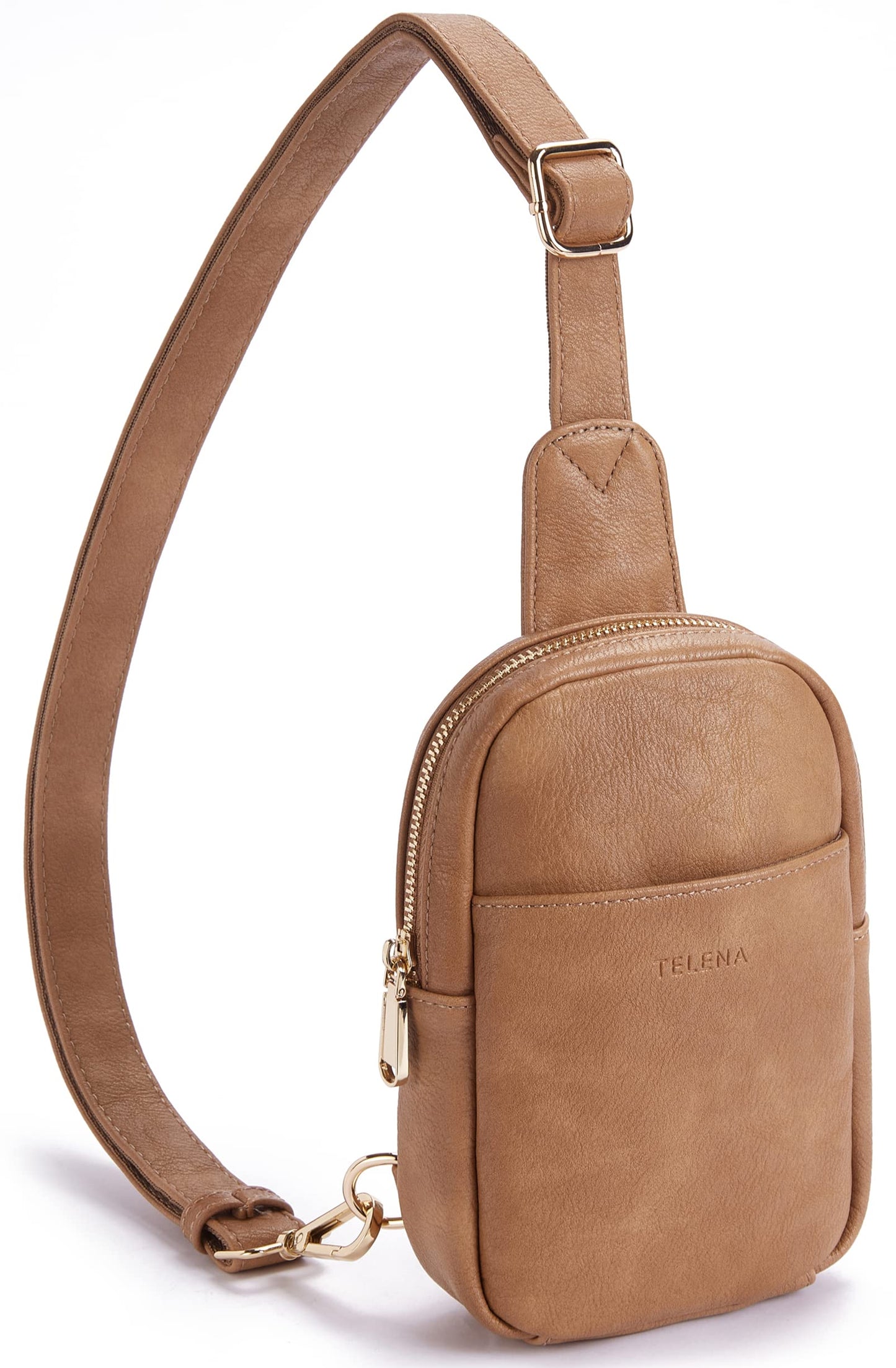 Telena Small Sling Bag for Women Leather Crossbody Fanny Packs Chest Bag for Women