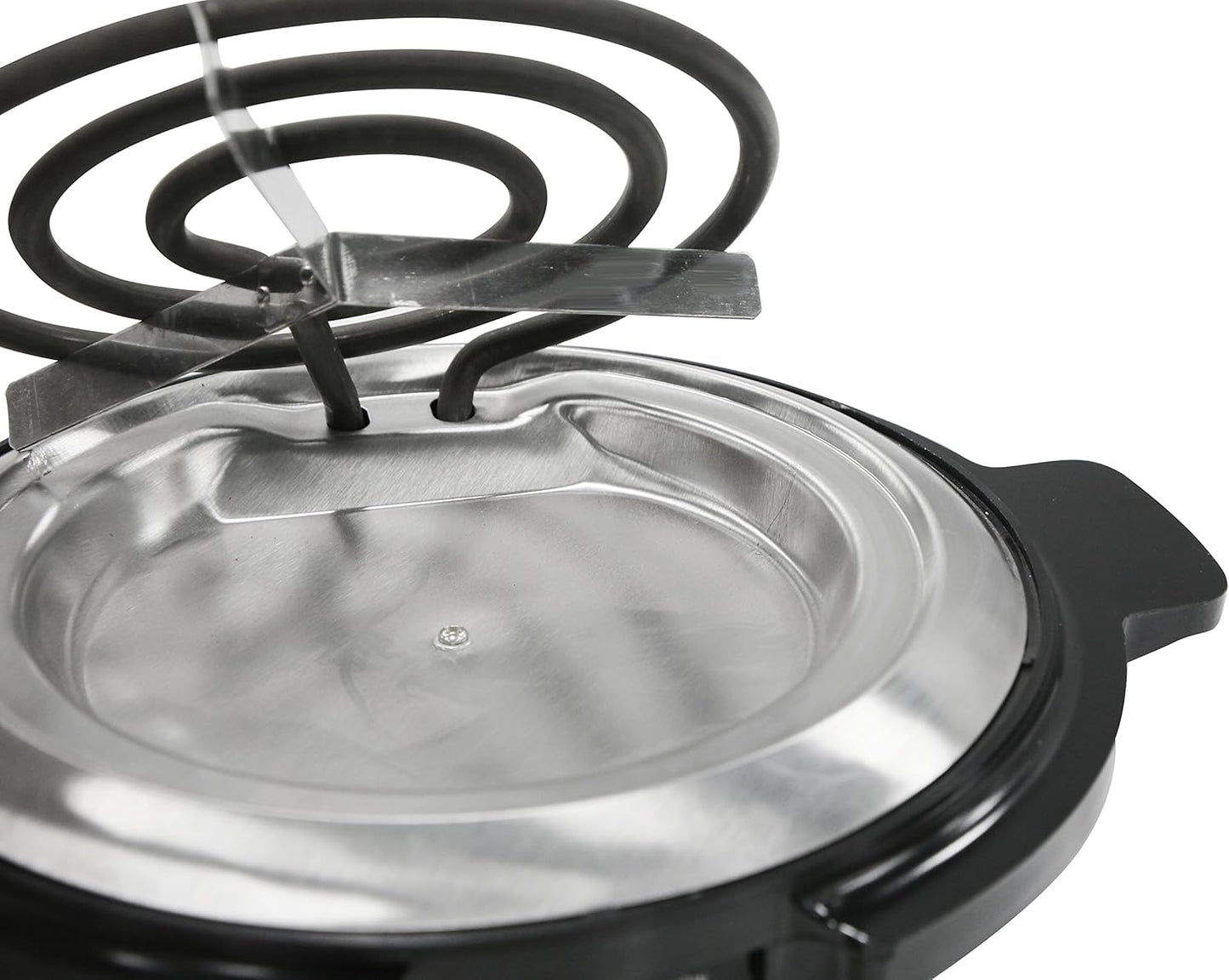 Elite Gourmet ESB-300X Single Countertop Coiled Burner, 1000 Watts Electric Hot Plate, Black, Easy to Clean