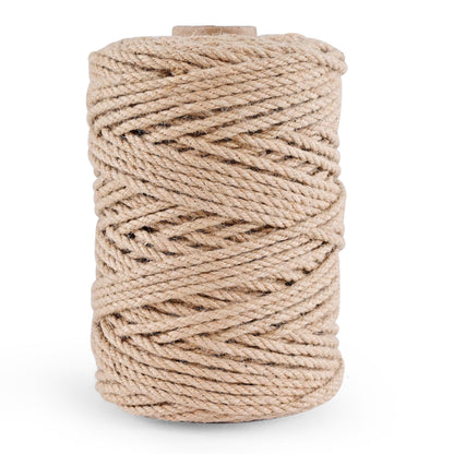 Natural Jute Twine 656ft 4mm,3Ply Twisted Thick Twine Rope Strong Jute String Roll for Crafts Gift Wrapping Gardening Home Decor Bundling Cat Scratching Post