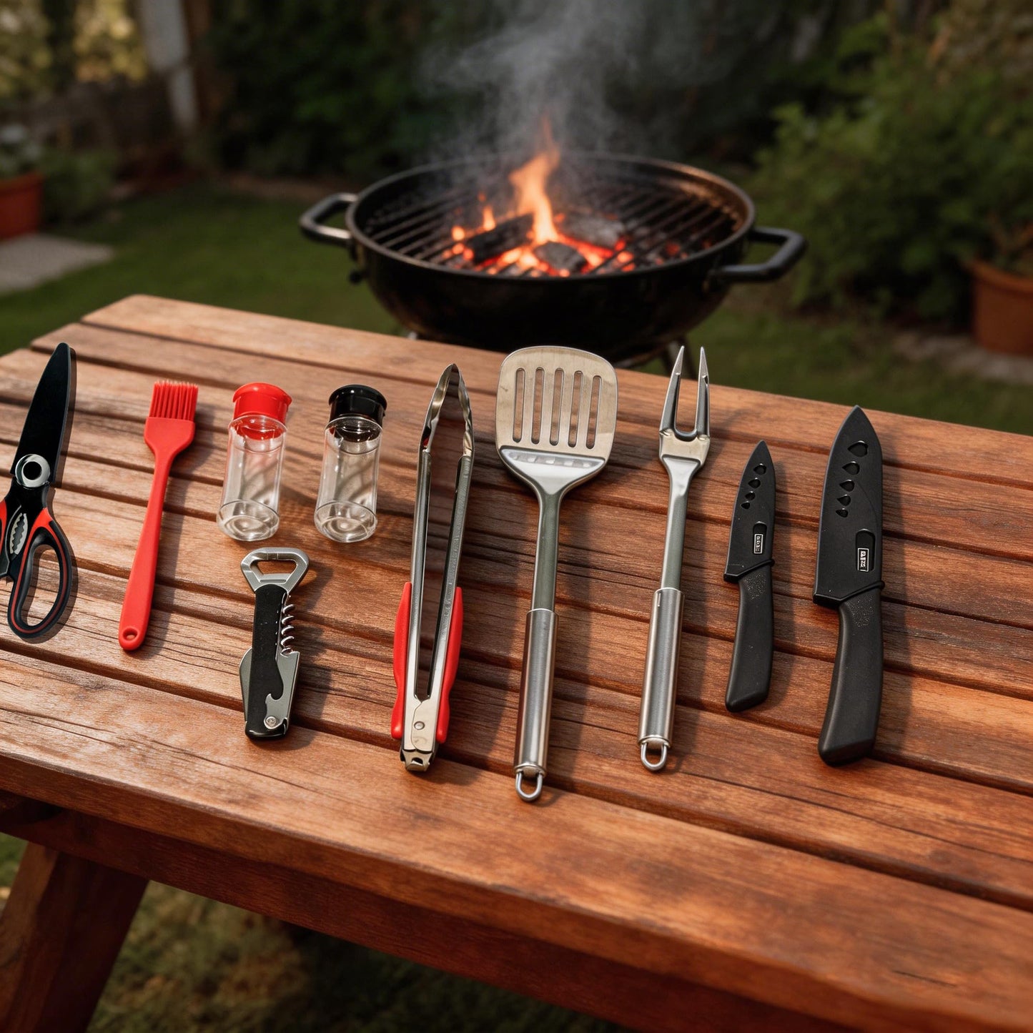 12 Pcs Camping Cooking Utensil Set, Camp Kitchen Set with Organizer Bag, Stainless Steel Outdoor Cooking and Grilling Utensil Organizer for Travel, Picnics, Camping, BBQs, Parties