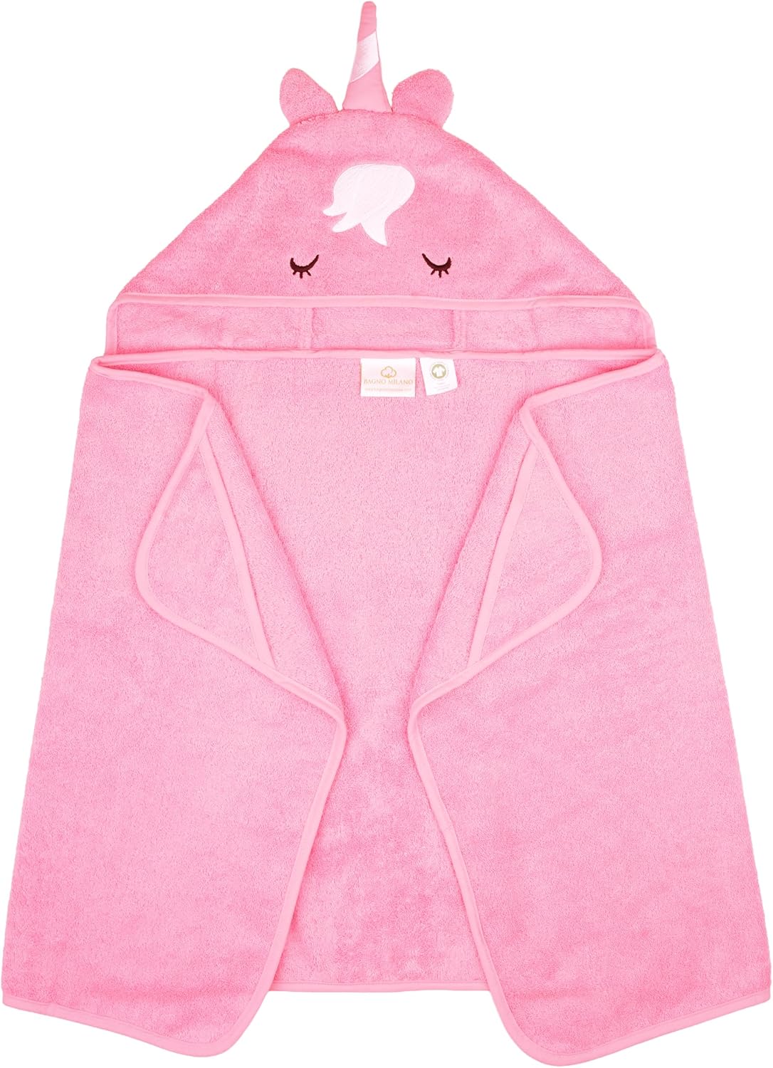 24"x48"+8"/Hooded BAGNO MILANO Kids Organic Turkish Cotton Hooded Beach Cover-Up Towel, GOTS Certified, for Boys