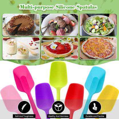 Patelai 7 Pieces Silicone Spatulas, 8.2 Inch Small Rubber Spoon Non Stick Kitchen Tools for Cooking and Baking