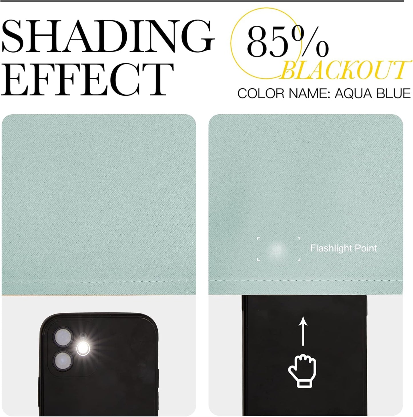 NICETOWN Aqua Blue Blackout Curtains - 102" Long | Sound Reducing & Heat Blocking | 55" Wide, 2 Panels