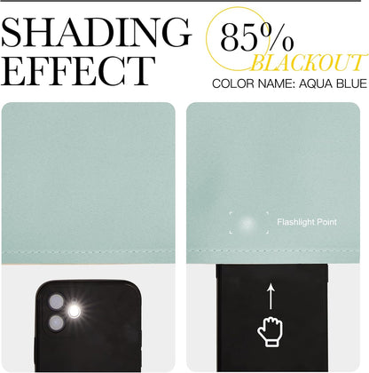 NICETOWN Aqua Blue Blackout Curtains - 102" Long | Sound Reducing & Heat Blocking | 55" Wide, 2 Panels