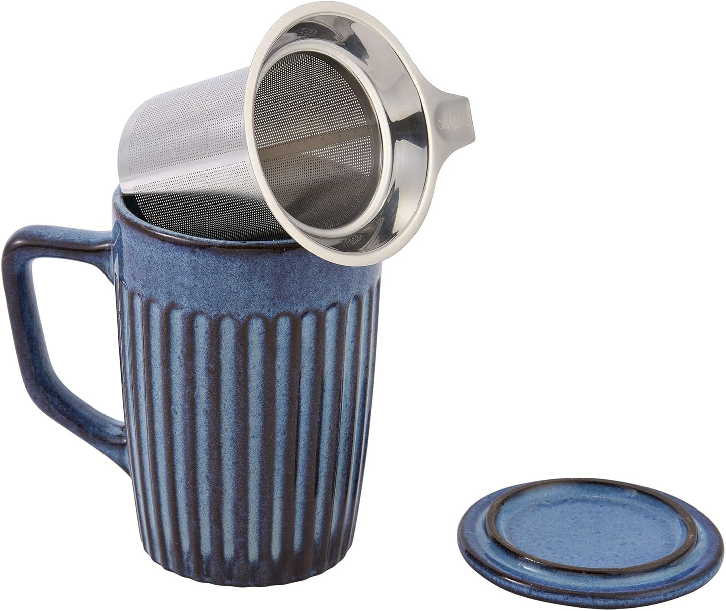 18-Ounce casaWare Shell Tilt & Drip Tea Infuser Mug (Ocean Blue)