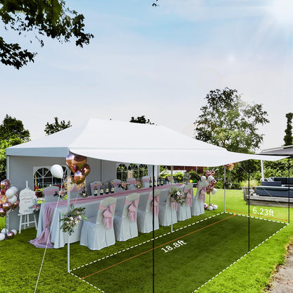 10X20Ft Pop Up Canopy Tent with 5 Removable Sidewalls & PE Windows, Wedding Party Tent Outdoor Waterproof UV50 Canopy Event Shelter Tents for Parties Car Port Vender Events, White