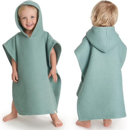 ZICOTO Soft Hooded Beach Towel for Kids - Cute Towel for Babies and Toddler Made of Waffle Cotton - Perfect Lightweight