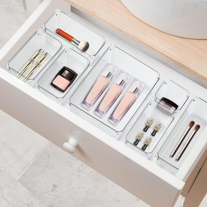 Ravinte 28 PCS Drawer Organizer Plastic Storage Bins, 4-Size Kitchen Drawer Organizer with Non-Slip Pads for Makeup,