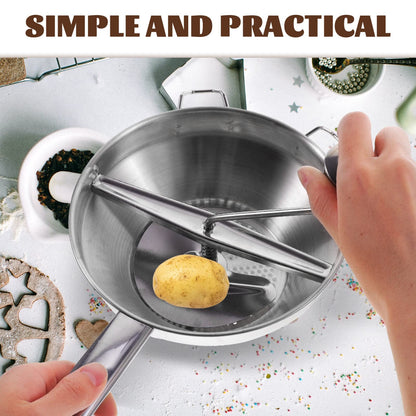 Lurrose Manual Potato Presser Stainless Steel Ricer for Home Kitchen - Easy Crank Potato Masher for Mashed Potatoes Sweet Potatoes Squash and Vegetables - Aluminum Alloy 13.77X7.59X2.75 Inch