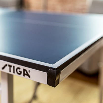 STIGA Space Saver - Mid-Size Portable Table Tennis Table - Compact Storage Fits in Most Closets – Includes Ping-Pong Net & Post - No Assembly Required
