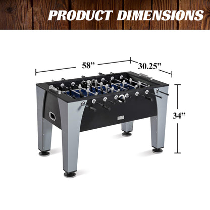 Barrington Billiards 58” Irvine Foosball Table, Durable & Stylish Design with Tabletop Sports Soccer Balls, Perfect for Family Game Rooms
