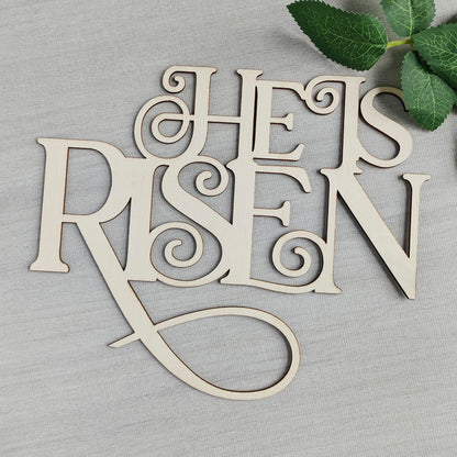 6 Pack 8 Inch Wood He is Risen Letters Cutouts Wood He is Risen Signs Wooden He is Risen Hanging Ornaments DIY He is Risen Wall Decor for Home Party Decoration