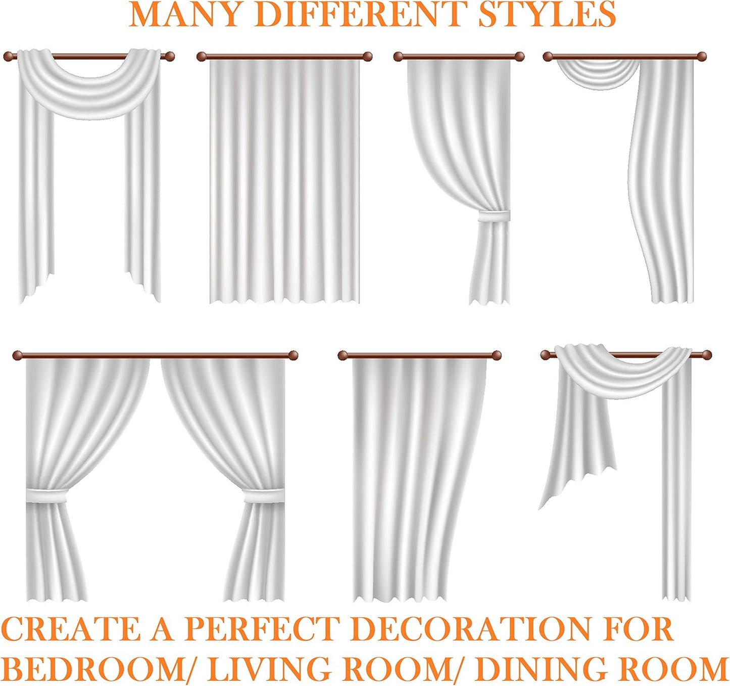 Elegant Comfort Luxury Sheer Curtains, Tan Window Treatment Panels with Rod Pocket, 55 x 216-inches