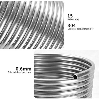 BACOENG 3/8" x 50Ft 304 Wort Chiller, Stainless Steel Tubing Coil for Ice Bath Beer Brewing Tubing Coil, Water Cooler Equipment