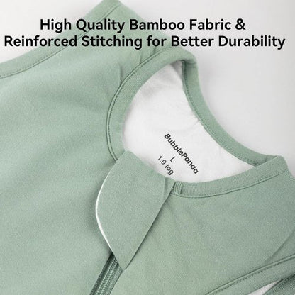 BubblePanda Bamboo Sleep Sack - Soft 1.0 Tog Toddler Sleeping Bag for Ages 18-24 Months | 2-Way Zipper
