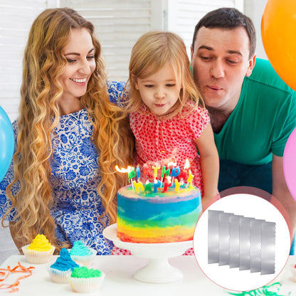 KongTiva 6 Pcs Stainless Steel Cake Scraper, Large Double Sided Patterned Edge Stripe Edge Smoother Scraper 10 Inch & 9 Inch Cake Decorating Comb Metal Pastry Cutter for Butter Mousse Cream Decoration