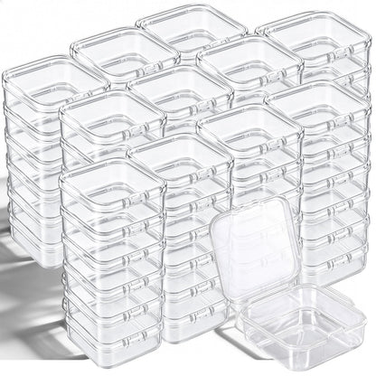 120 Pcs Clear Plastic Beads Storage Containers Box Mini Sizes Rectangular Boxes Small Empty Organizer for Collecting Small Items, Jewelry, Hardware, Arts Crafts Accessories