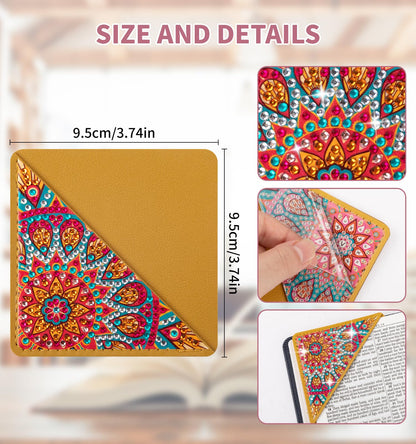 8 PCS Diamond Art Bookmarks, Diamond Painting Bookmarks for Book Lovers 5D DIY Corner Bookmark Adults Crafts Diamond Art Kits for Adults Home Office Beginner Gift