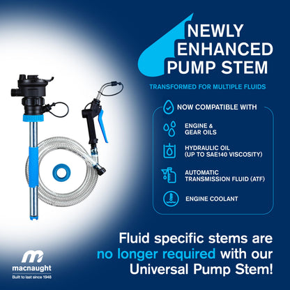 Macnaught BOP20 Battery Powered 5 Gallon Bucket Oil Transfer Pump Stem Kit. Everything Needed to Pump Oil, ATF or Coolants (5 Gallon Universal Stem Kit)