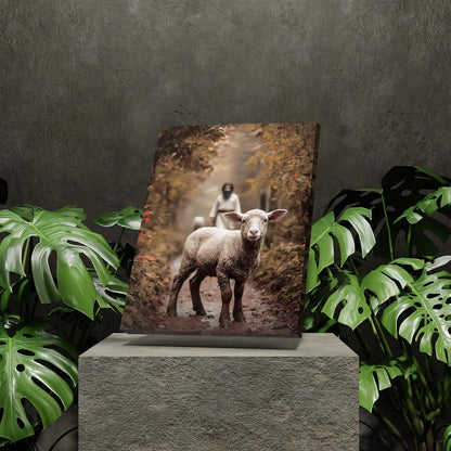 Christian Wall Decor | 11" X 15" Jesus And Lamb Art - Perfect For Prayer Rooms & Baptism Gifts