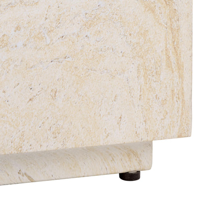 SAFAVIEH Outdoor - Tina Rectangle Coffee Table - Travertine-Effect - Fully Assembled - Weather Resistant - Ideal for Deck, Patio, Backyard, 39.4" W x 23.6" D x 10.6" H (PAT6213A)