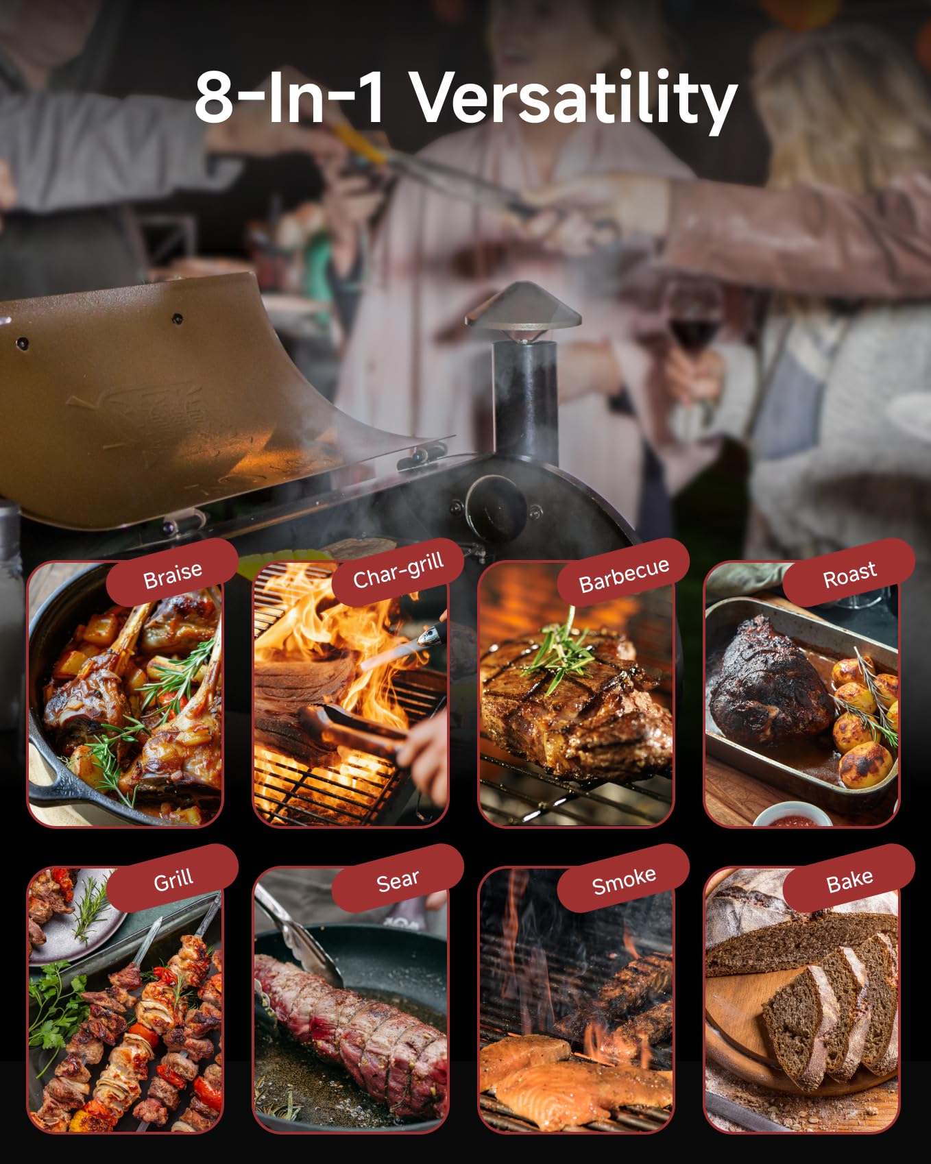 Z GRILLS ZPG-450A2 Wood Pellet Grill & Smoker, PID V3.0 Controller, 459 Sq in Cook Area, Foldable Shelf, Meat Probe, Rain Cover, 8 in 1 BBQ Grill Outdoor Auto Temperature Control, Bronze