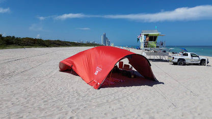 Beach Bubble Family Edition, The Ultimate Private Wind Supported Beach Cabana, +50 UPF, 12 Person Capacity