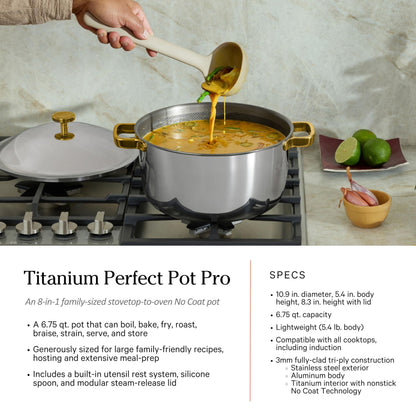 Our Place Titanium Pro Cookware Set | 10-Piece Pots and Pans Set with Always Pan Pro, Perfect Pot Pro & Minis | Non-Toxic No-Coating Nonstick | Induction & Oven-Safe up to 750°F | Gold